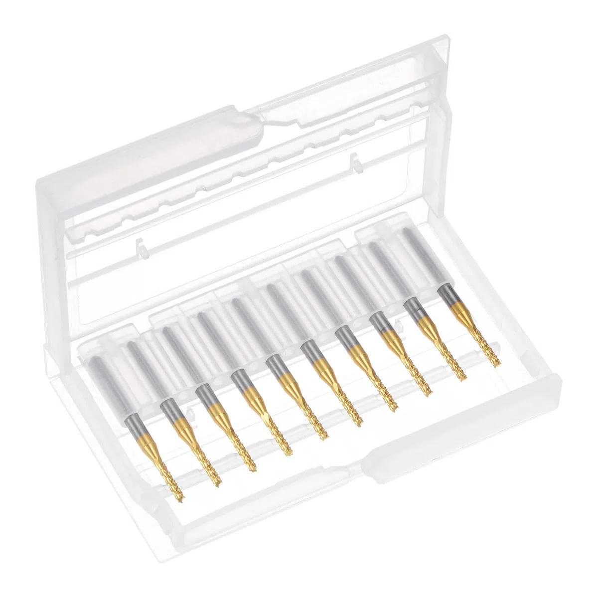 QUARKZMAN 10 Piezas Fresas de Carburo de Titanio Recubierto de 1.8mm para Grabado y Fresado CNC en Máquina PCB, Vástago de 1/8"