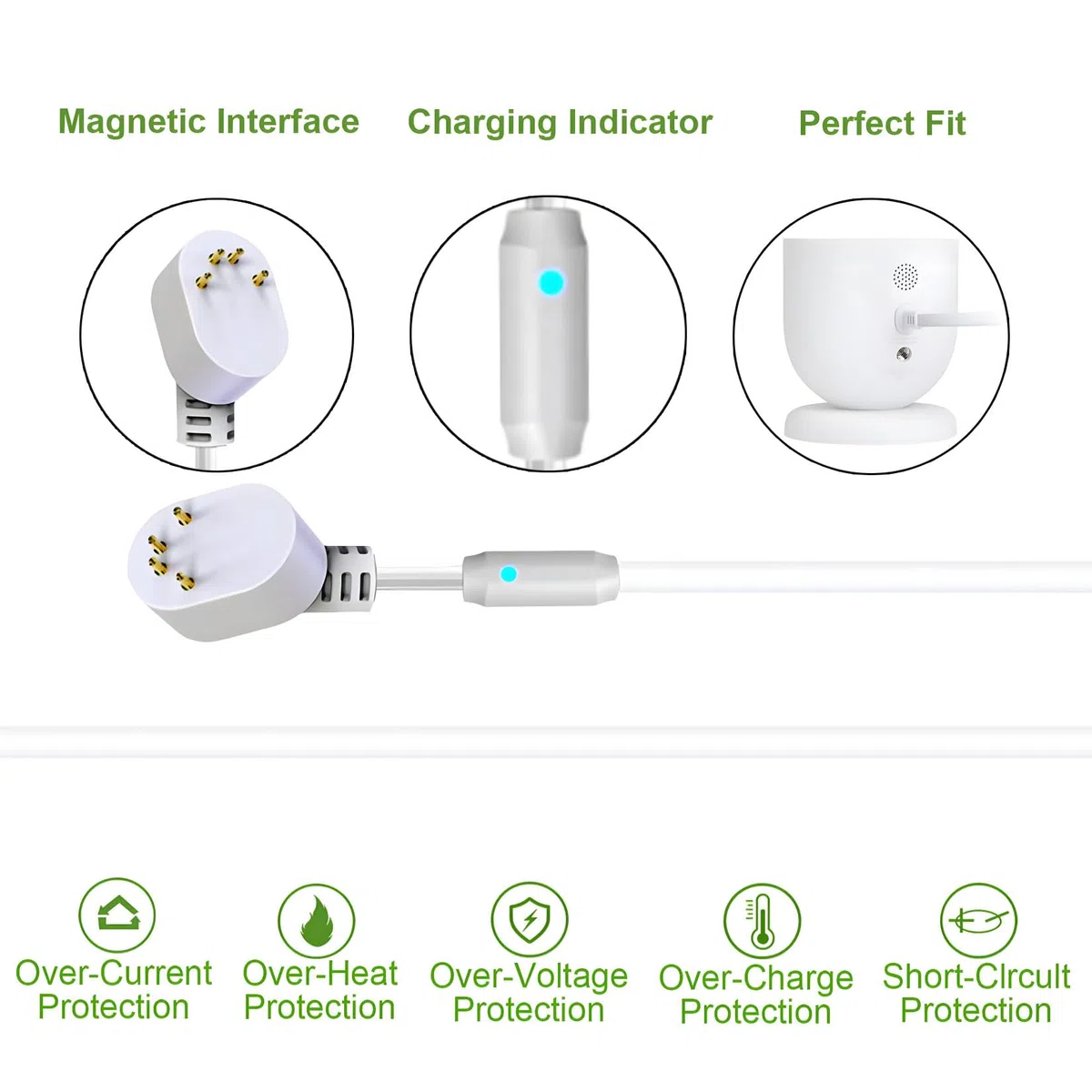 1 paquete, panel solar de 6 W con luz de respiración de alerta de carga, compatible con cámara Google Nest para exteriores e interiores y segunda generación (versión de batería), fácil instalación