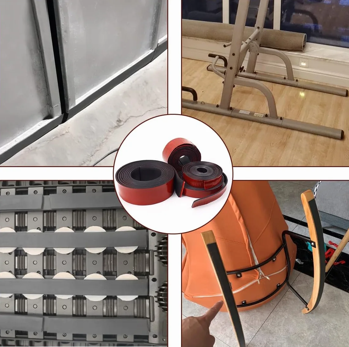 Tiras de goma autoadhesivas – Alfombrilla de goma de neopreno, perfil de goma maciza, para juntas, protección de suelos, protección contra vibraciones, cubierta, amortiguador, bricolaje (40 mm (ancho)