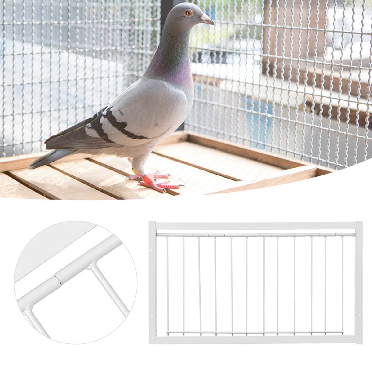 Jaulas para Pájaros, Trampa en T, Marco de Barras de Alambre para Puerta de Paloma, Trampa en T para Entrada, Puerta de Entrada para Palomas, Puerta de Casa para Pájaros, Puerta de Casa(53,5 * 26 cm)
