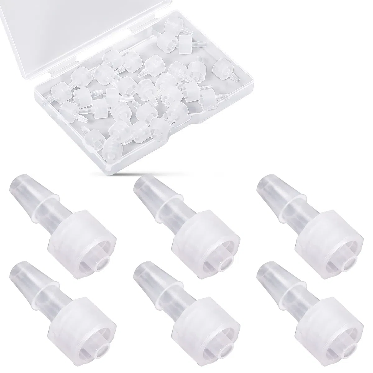 30 Piezas Adaptador de Jeringa, Macho Luer Lock 3/16 Inch Kit de Conector Luer Lock a Adaptador de Acoplador de Jeringa Adaptador Luer