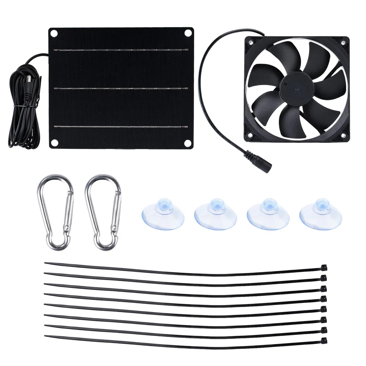 BuyWeek Ventilador de Escape Solar de 6W 6V Circulación del Aire de Enfriamiento Silencioso Ventilador Versátil Alimentado por Panel Solar para Mascotas