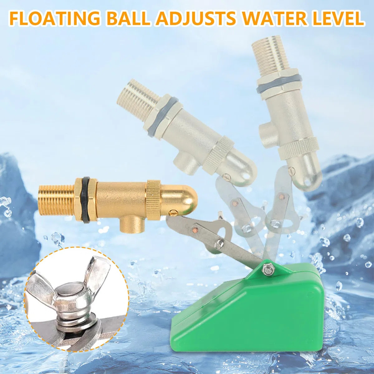 Válvula De Flotador De 1/2", 2 Interruptores De Flotador De Latón Con Flotador De Plástico Y Brazo Ajustable Válvula Llenado Automático Universal Para Tanques De Agua Y Bebederos