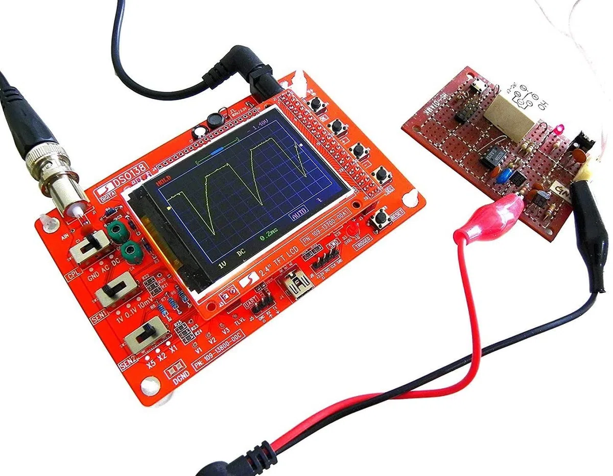 Kit de osciloscopio digital de código abierto de 2.4 pulgadas TFT 1Msps con piezas de bricolaje + sonda 13803K (SMD presoldado)