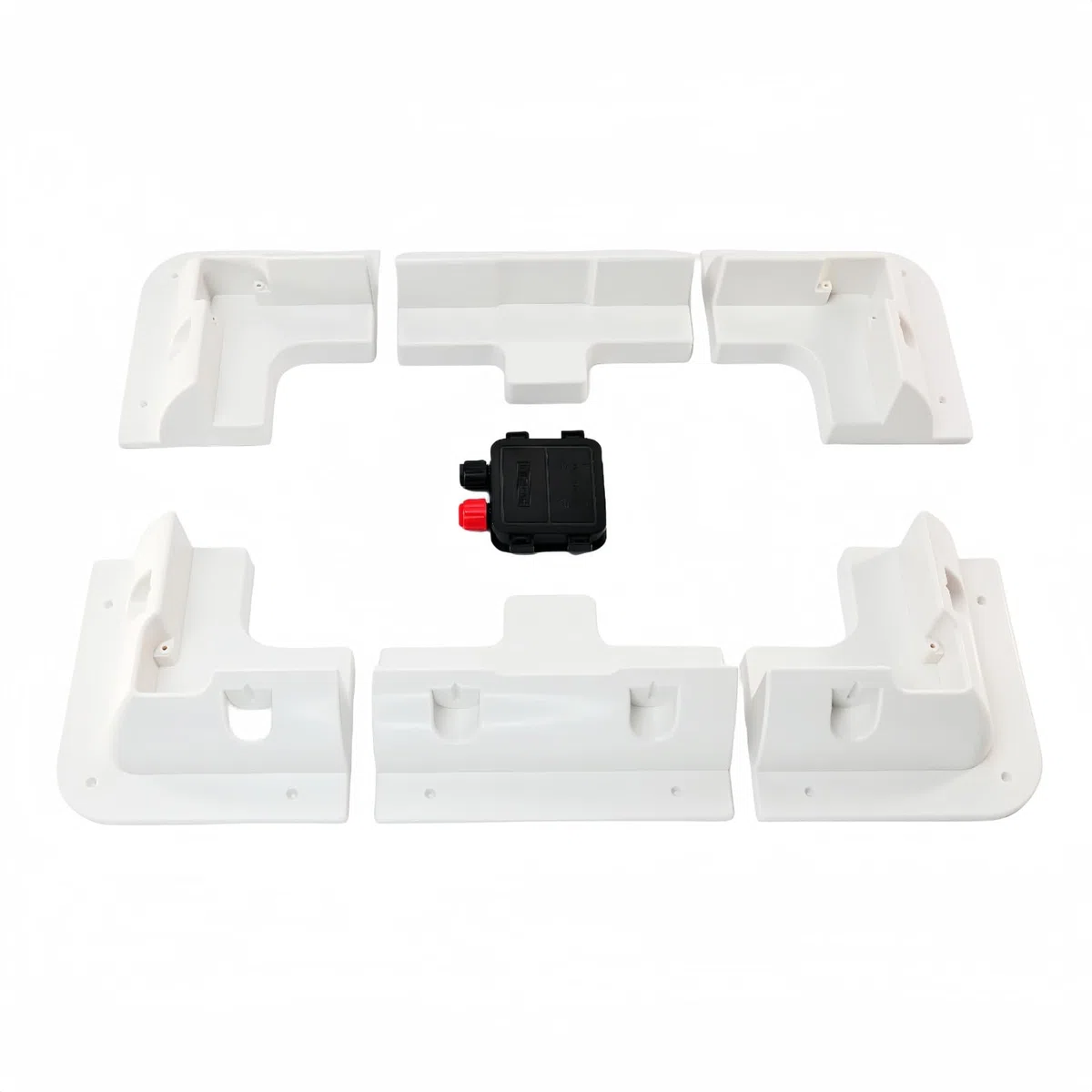 7 soportes de montaje para panel solar, sin taladros, soportes de panel solar ABS, kit de soporte para techos de RV, caravanas, vehículos, furgonetas, garajes, cobertizos, cubierta de barcos, (blanco)