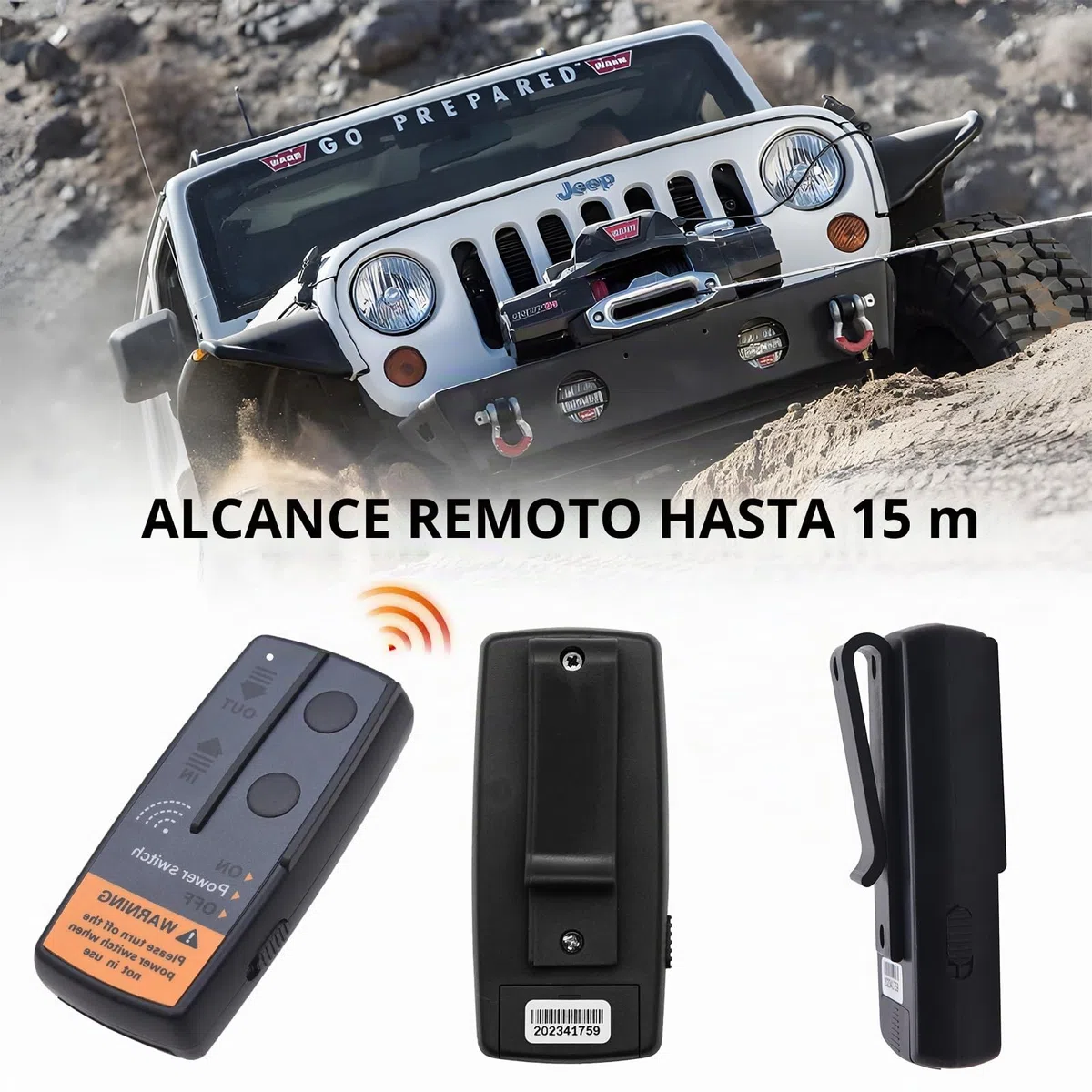 KAOLALI Juego de Mando a Distancia Inalámbrico de 12 V/24 V para Cabrestante de 2 Piezas, Universal de Alta Sensibilidad, Controlador de Cabrestante Eléctrico para Coche, ATV, Jeep