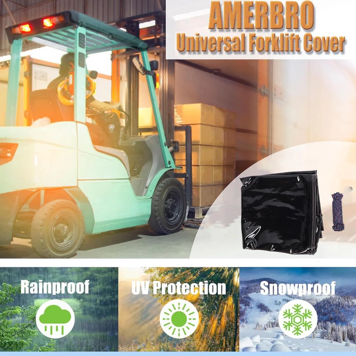 Cubierta Superior de la Carretilla Elevadora, 53x45in Universal Fork Truck Sunshade Top Top -Water Proof 50% Transparente PVC Tarklifts Cubierta del Techo