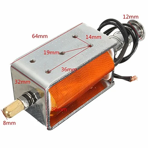 EsportsMJJ DC 12V 35Mm Largo Movimiento Empuje Solenoide Pequeño Imán Eléctrico Electromagnético