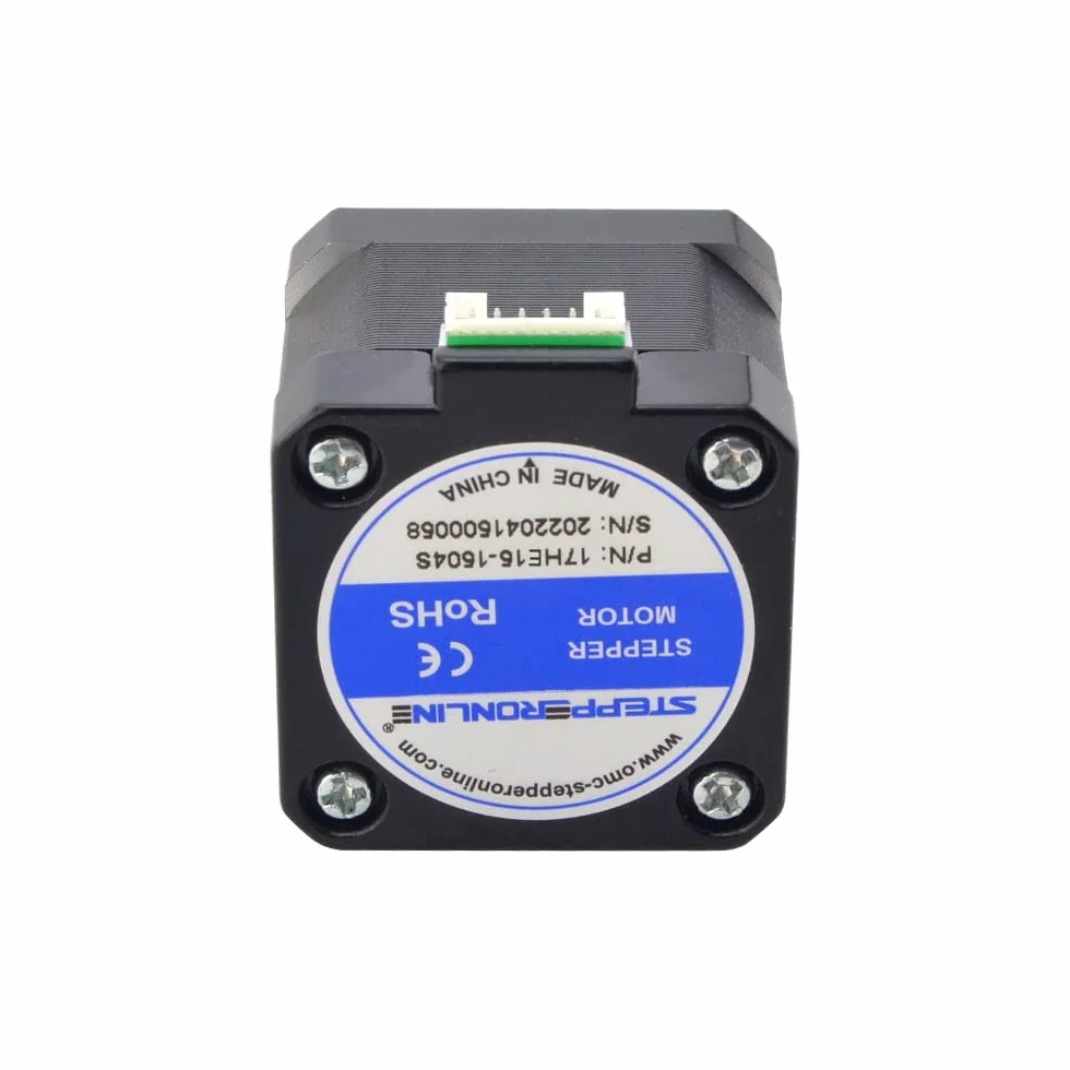STEPPERONLINE Motor paso a paso Nema 17 Bipolar 42Ncm 1.5A 42x42x39mm 4 hilos con cable de 1m y conector para impresora 3D/fresadora CNC, negro
