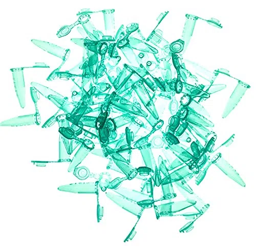MUHWA Tubos de Microcentrífuga de 1,5 ml, 500 Piezas, Polipropileno Graduado con Tapa a Presión, Verdes, Microtubos Cónicos para Muestras de Laboratorio
