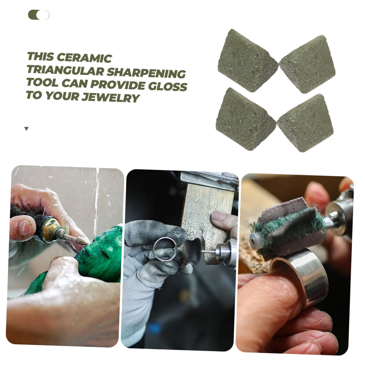 Medios Abrasivos Triangulares para Pulidoras Vibratorias, Abrasivo para Pulido Rápido y Pulido de Bricolaje, Paquete de 450 G para Pulir Piedras, Cerámica y Minerales en Trabajos