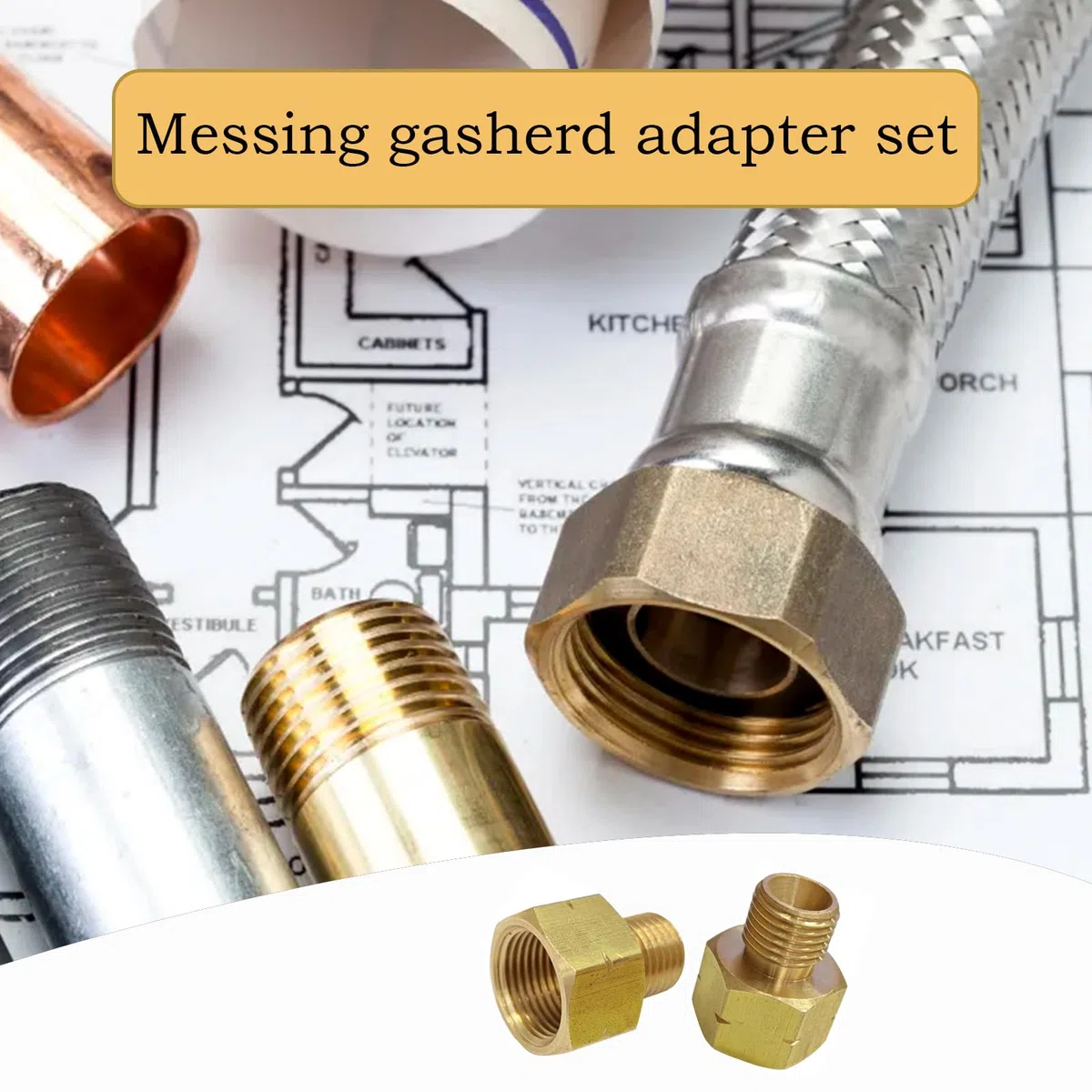 2 adaptadores Latón para estufa de gas, Adaptador de gas de latón, Conector de manguera de gas IG 3/8" x AG 1/4" lks, Adaptador de gas de latón, Adattatore per bombole di gas