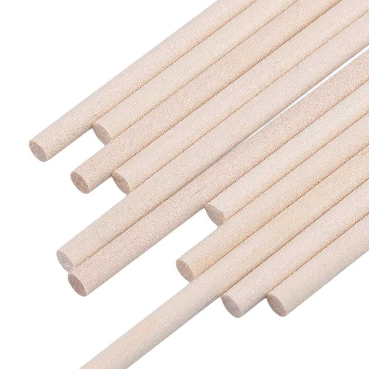 150 Palitos de Madera Redonda de 40 cm x 5 mm para Manualidades, Palos de Madera Redondos Sin Tratar, para Carpintería, Modelismo y Decoración
