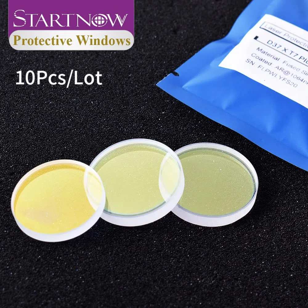 Startnow 10Pcs/Lot Lente Protectora de Láser de Fibra D28xT4 24,9x1,5 30x5 37x7 50x2 1064nm Lente de Fibra Óptica para Cabezal de Corte Raytools Precitec (30x5(10PCS))