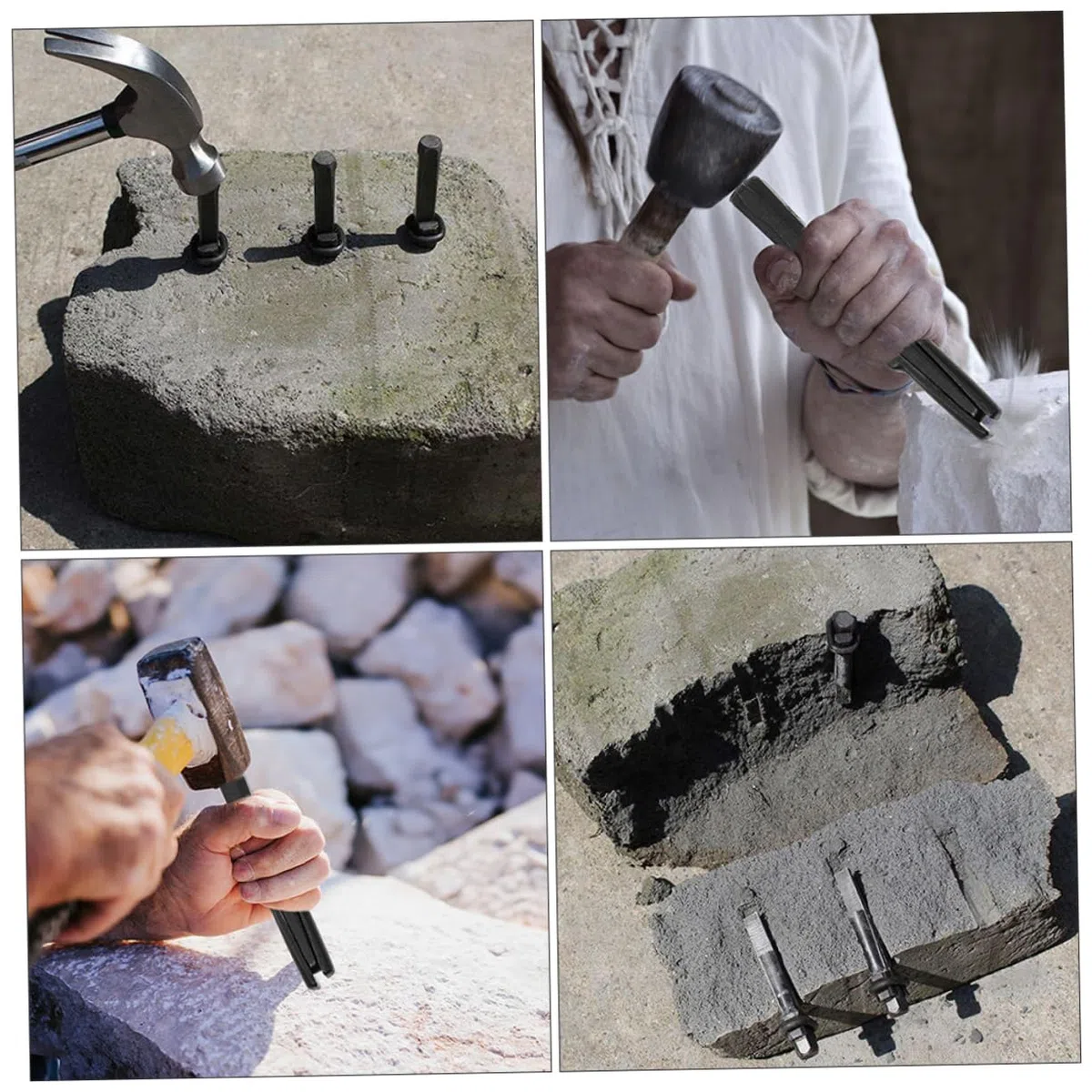 Holibanna Herramienta División Negro Aleado para Partir para Acero en de Rocas Corte Alta Resistencia y Buena Tenacidad Adecuado Trabajos de Cantería