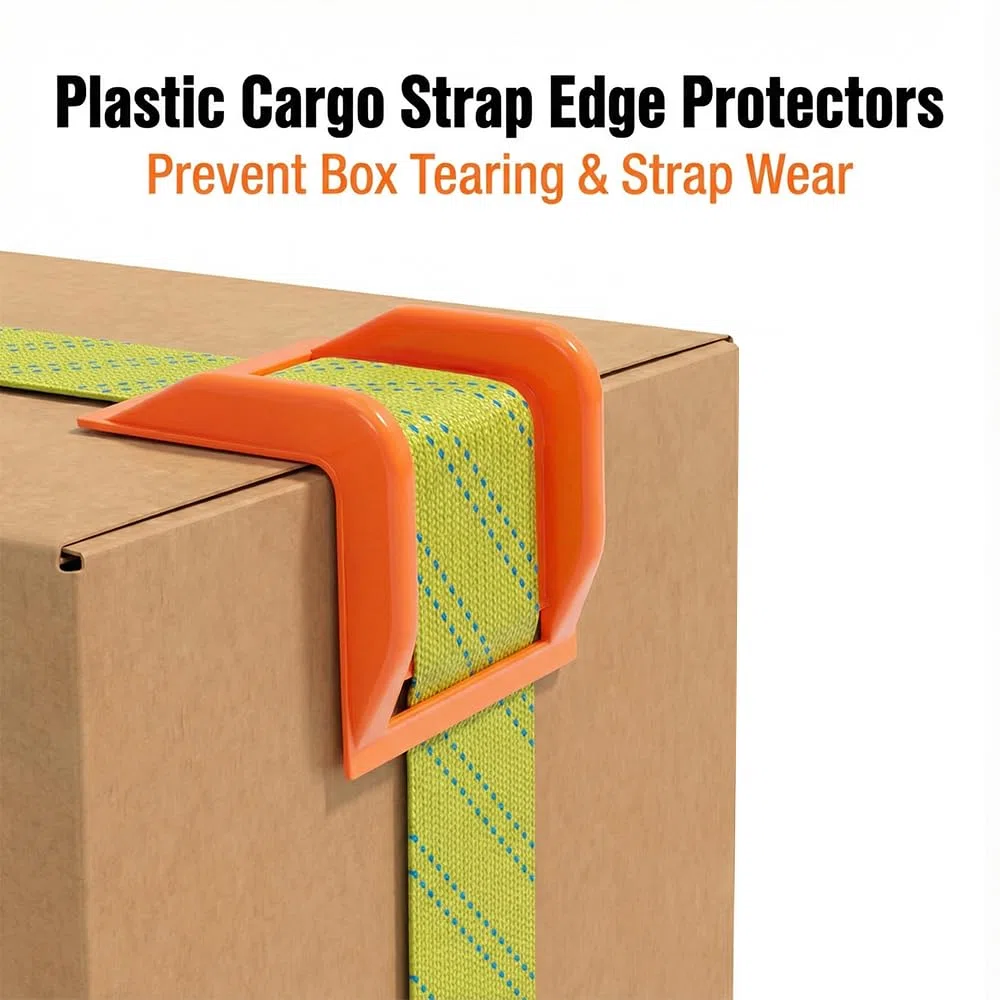 Cantonera Protectora de Esquinas para Carga y Transporte - 10 Piezas (Naranja) - Protector de Bordes de Plástico Resistente para Correas de Sujeción