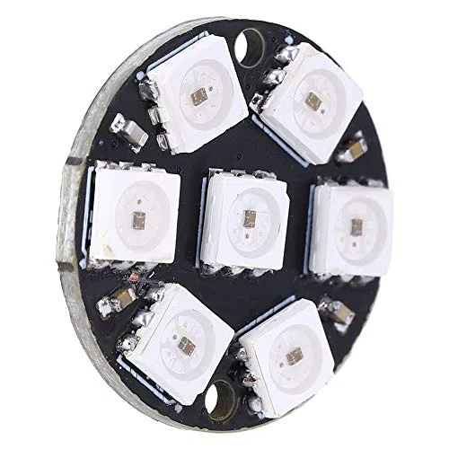 ViaGasaFamido 10Pcs Panel de lámpara LED Práctico Anillo Redondo LED Placa de Desarrollo del Controlador Circuito de Control Color Luz Cjmcu 7 bits WS2812 5050 RGB