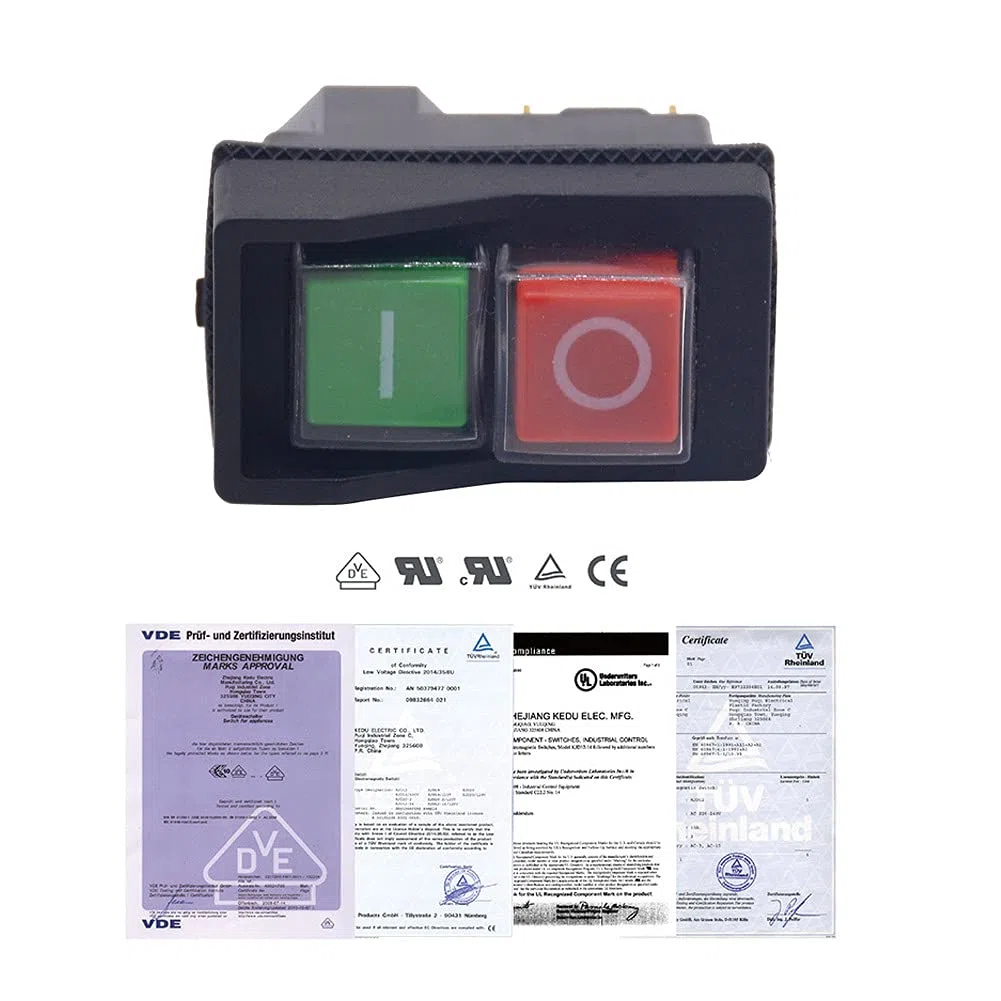 KJD17 5 PIN Botón a presión impermeable, interruptor electromagnético, CA 250 V 16 A, interruptor de seguridad magnético para hormigonera, interruptor para máquina IP55
