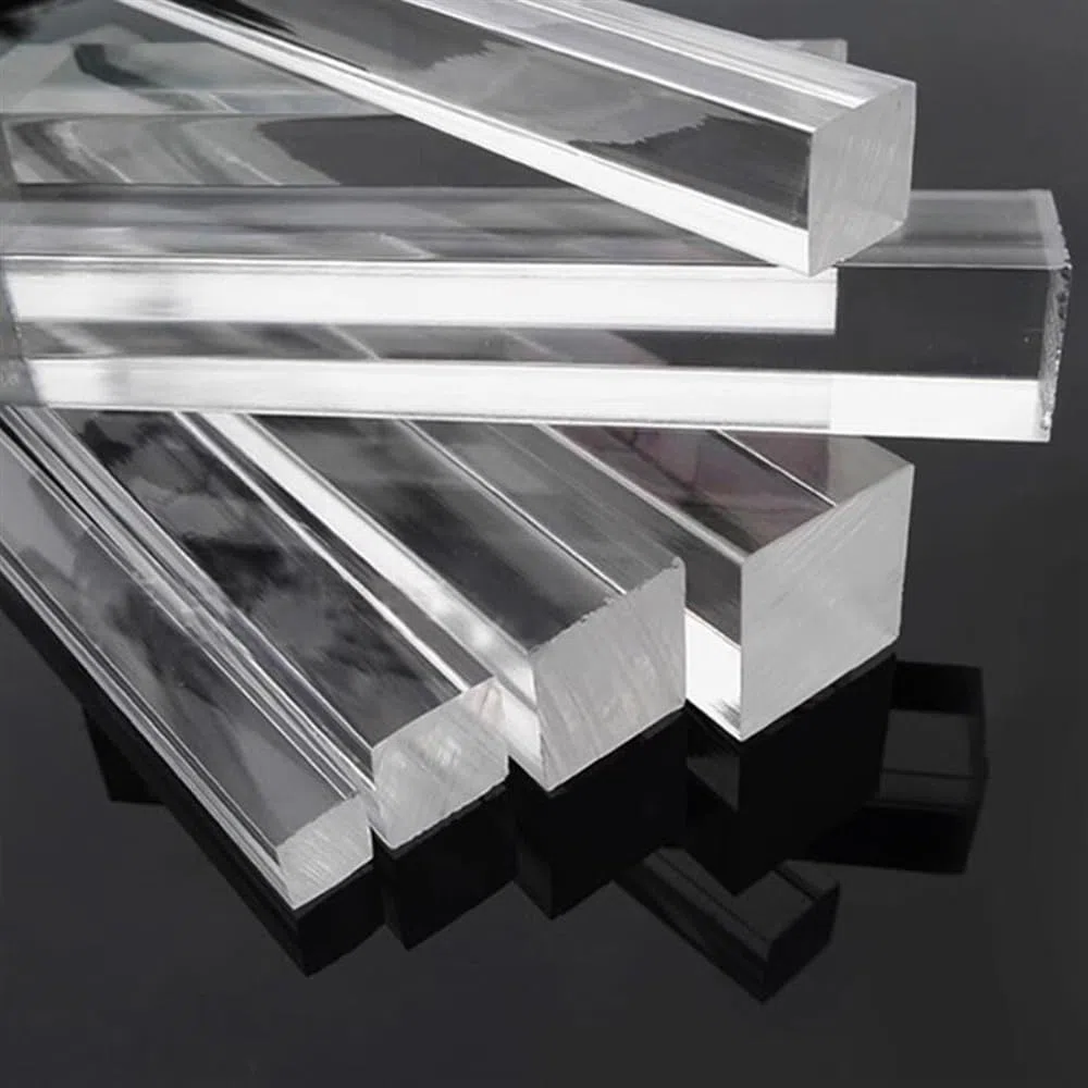 Varillas sólidas cuadradas de PMMA, 10 Uds., 100mm, 200mm, 300mm, 500mm, varillas transparentes extruidas, barra cuadrada acrílica(500MM*5 * 5MM)