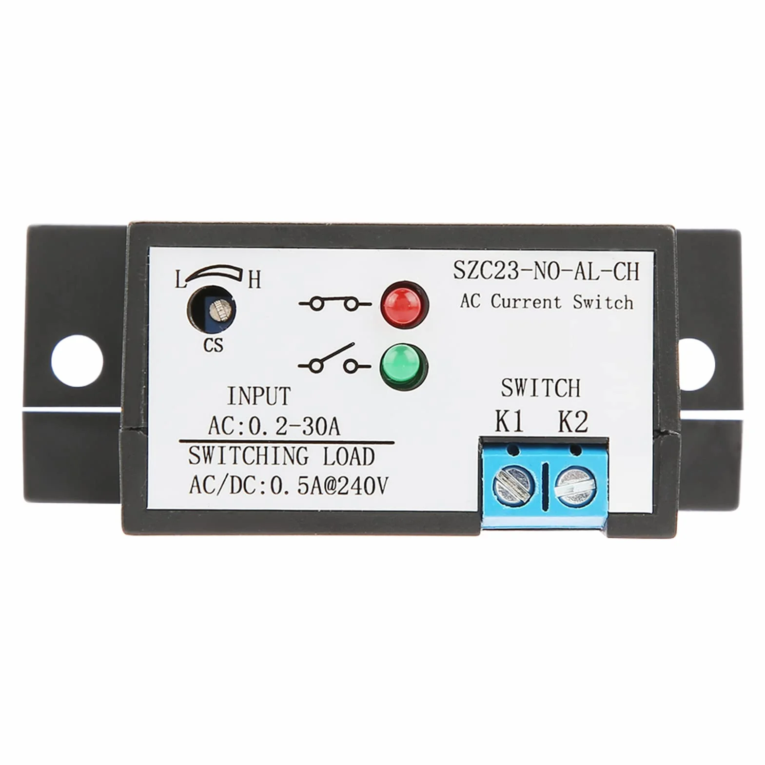 Interruptor de detección de corriente AC 0.2-30A Ajustable Normalmente abierto Interruptor de detección de corriente