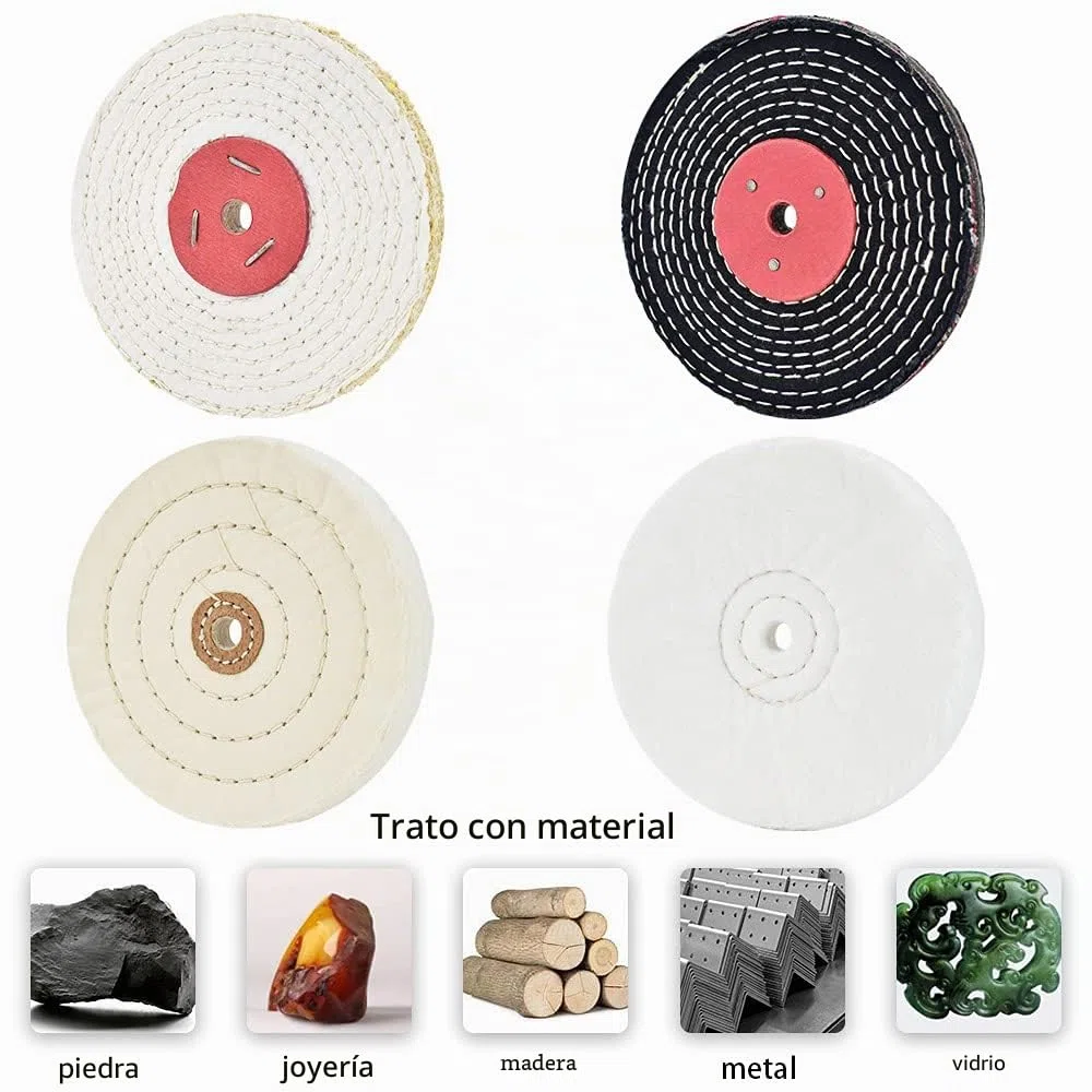Discos de pulir de 150 mm para lijadoras con orificio de 12,7 mm (suave y fino) y 12,7 mm (medio y grueso), 4 unidades