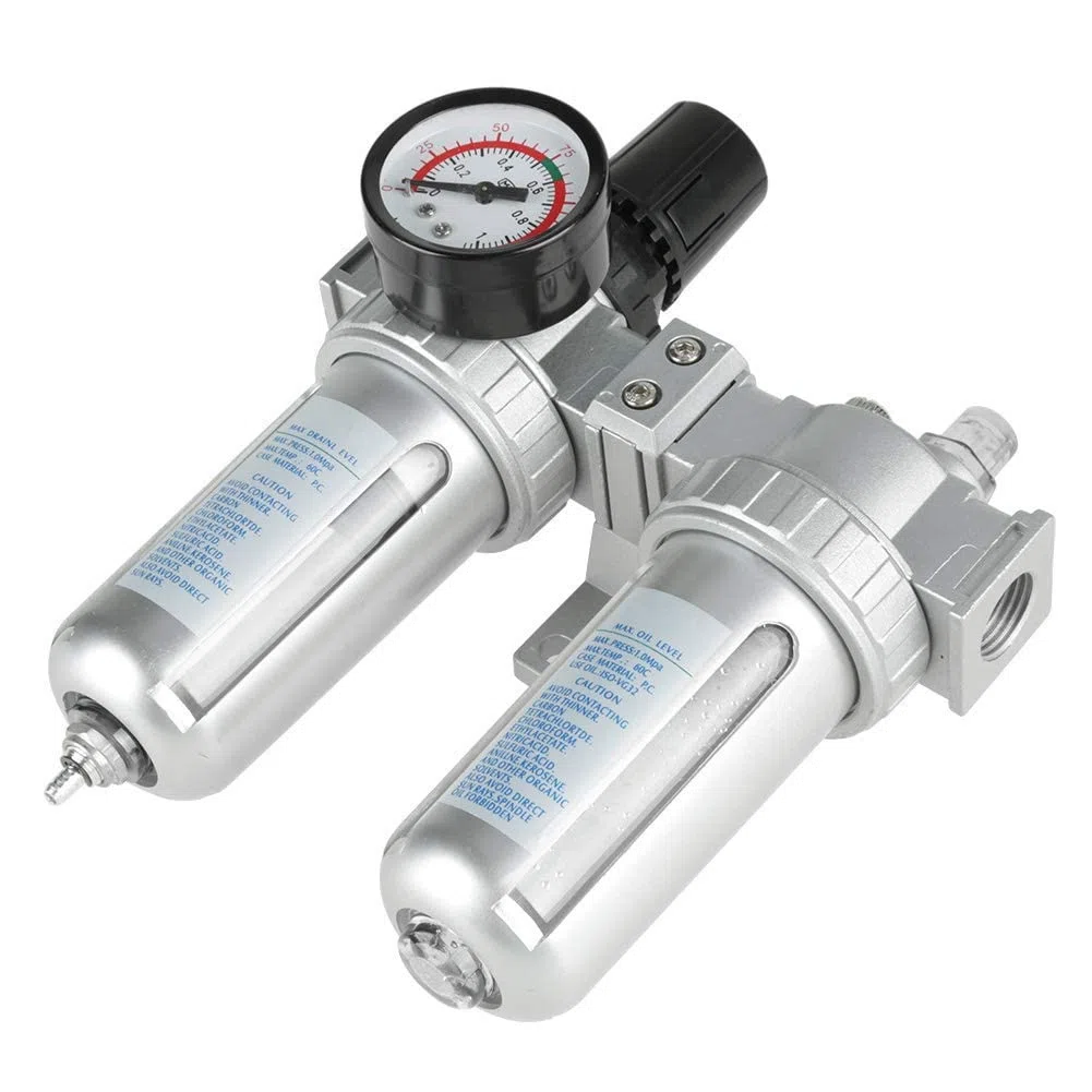 Compresor de filtro de aire para compresor y herramientas de aire, compresor de presión de aire, calibre de filtro trampa de aceite y regulador de agua