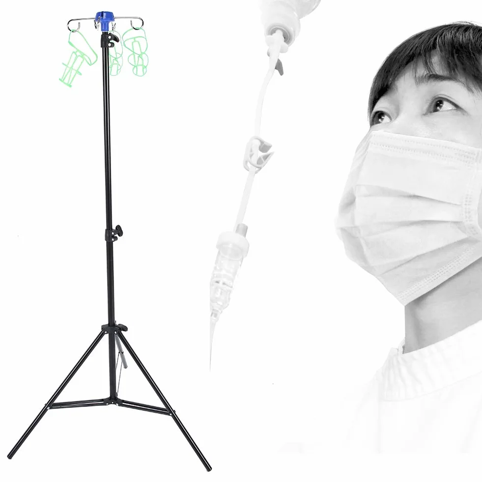 Soporte para suero intravenoso, soporte para suero intravenoso,soporte para bolsa de goteo, soporte para poste plegable para atención domiciliaria en la clínica, soporte para bolsa intravenosa portát