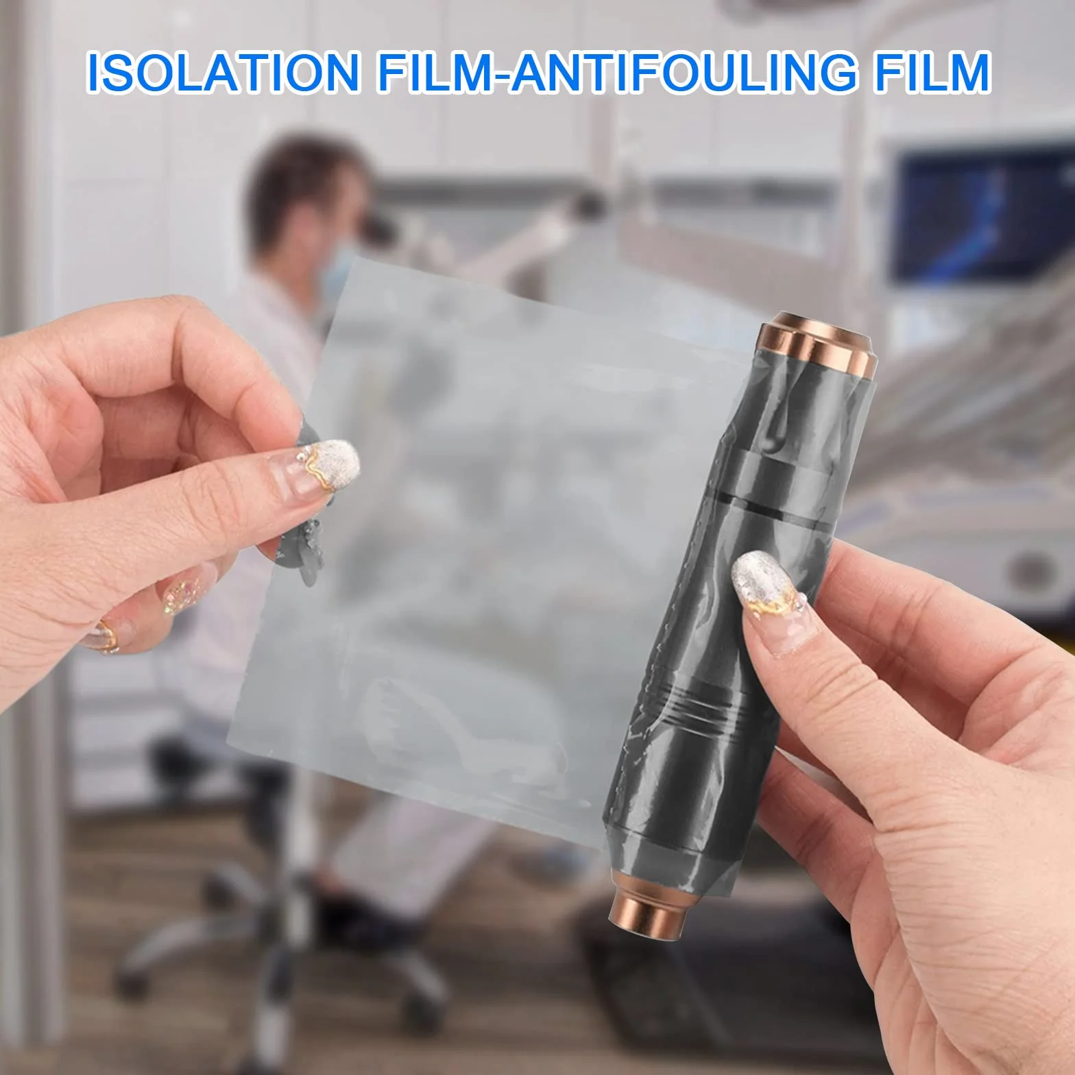 Película de barrera, lámina de barrera de tatuaje desechable, película adhesiva impermeable, película adhesiva para materiales dentales, accesorios para tatuajes, 1200 hojas/rollo de lámina (negro)