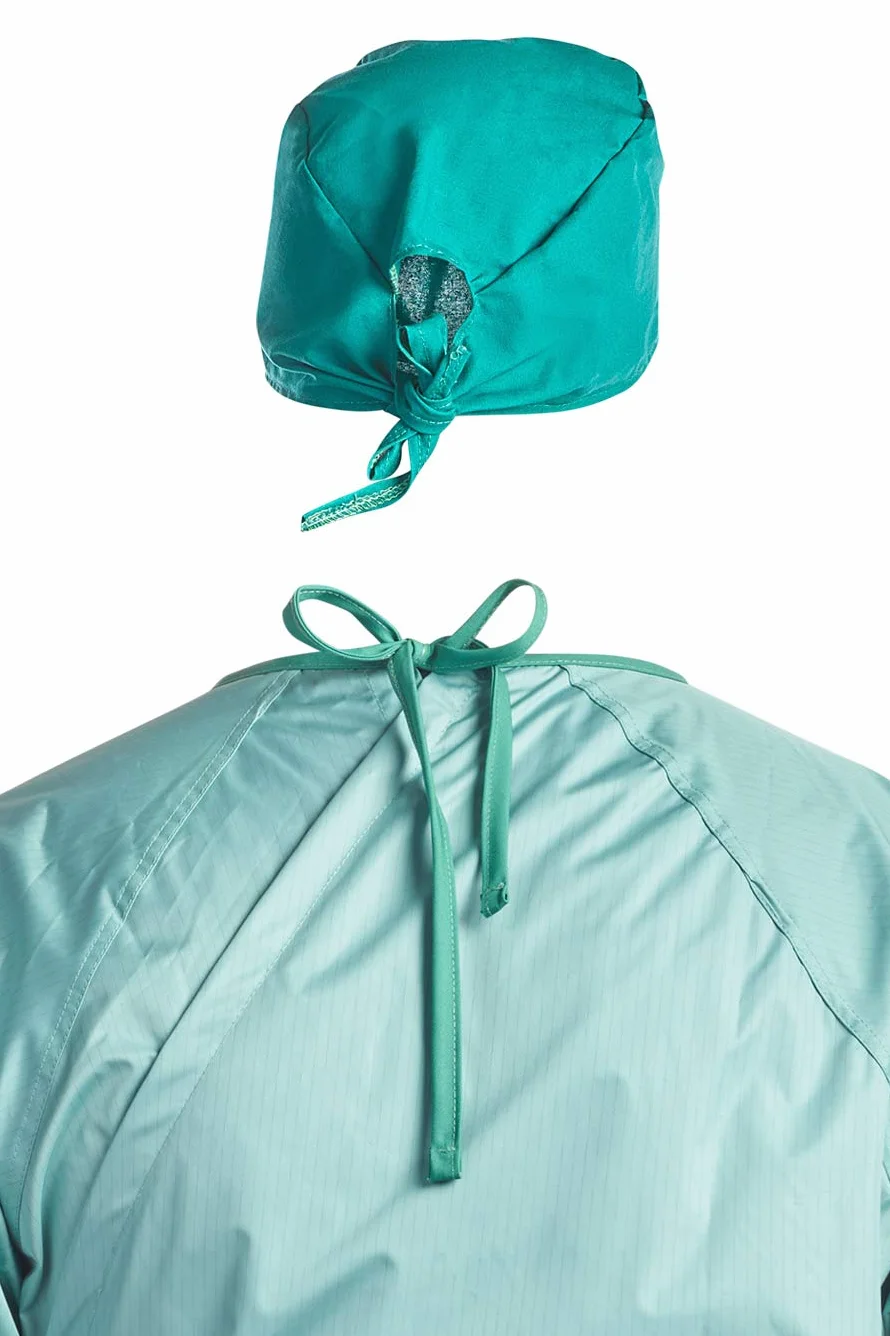 Tecno Hospital Bata de microfibra dentista Laboratorio Laccetti Gorro quirúrgico antiestático impermeable