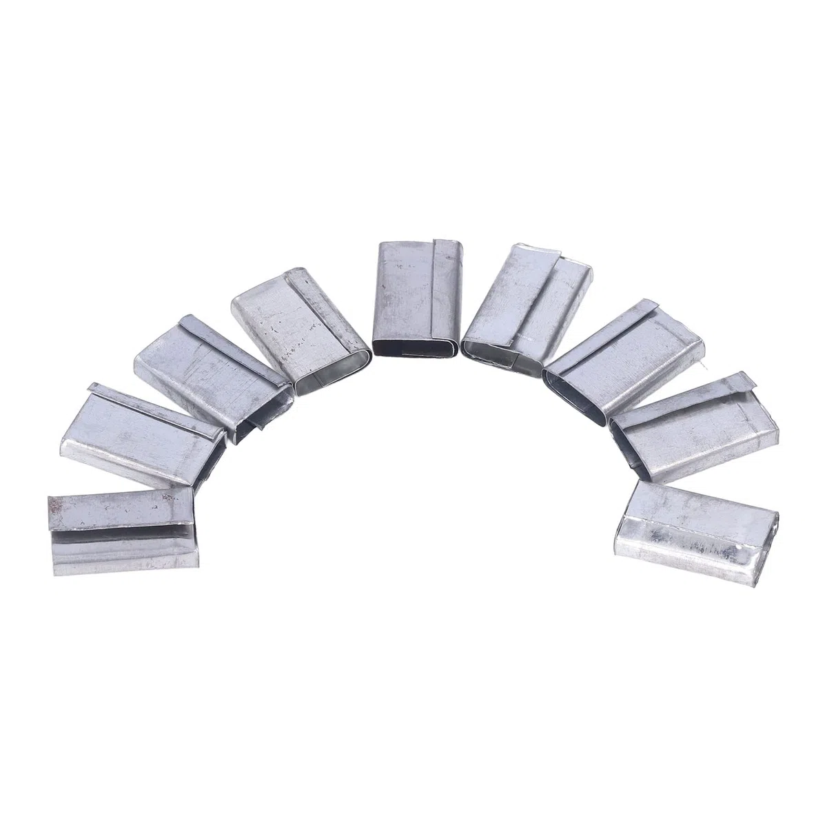 Clips de Flejado de Chapa de Hierro de 1KG, Buena Capacidad de Sujeción, Compatibles con Todas las Herramientas Combinadas, para Cinta de Embalaje de PP de 12-16mm
