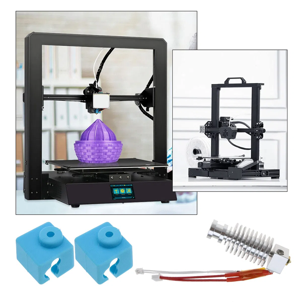 11 Piezas de Impresora 3D J-Head Hotend Kit Completo Compatible con E3D-V5 /Mega I3/ Mega I3-X/Chiron 12V/40W 0,4mm J-Head Extrusora Hotend