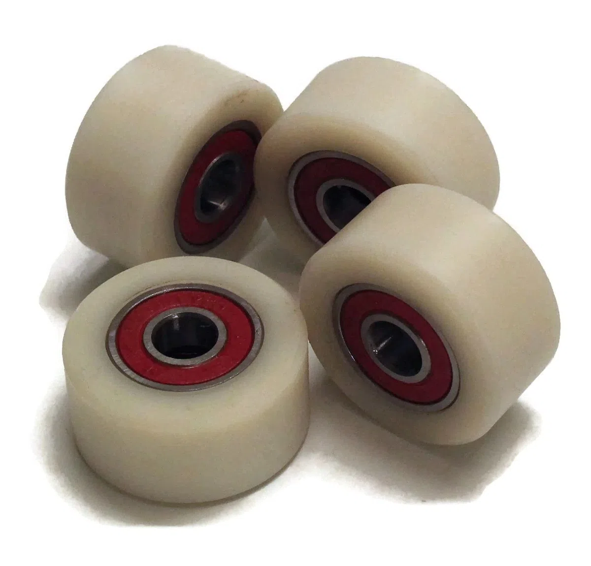 Juego de 4 ruedas con rodamiento de bolas – Ruedas de nailon para transpaletas – Ruedas elevadoras – Diámetro de 40 mm, ancho 20 mm, rodamiento 10 mm
