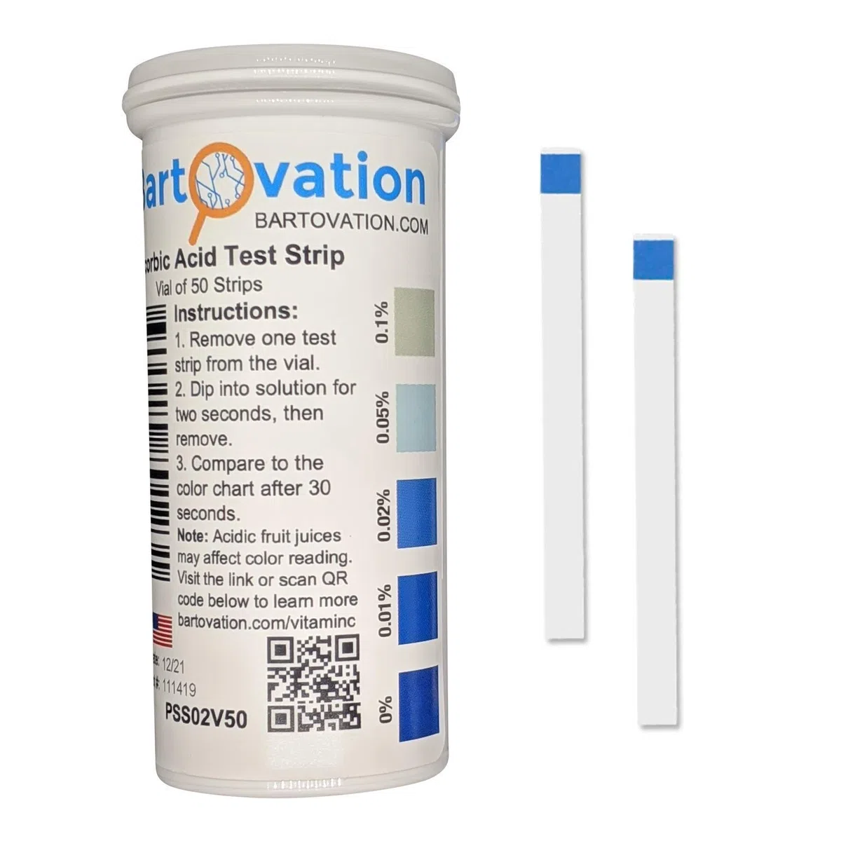 Ascorbic Acid Vitamina C Alimentos Test Strip (Pack de 50)