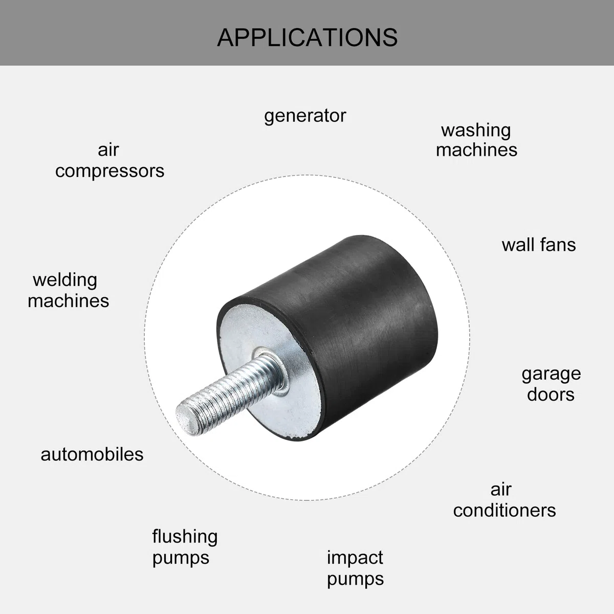 sourcing map Goma Monturas 2uds M10 Macho/Hembra Vibración Aislador Amortiguador D40mmxH40mm