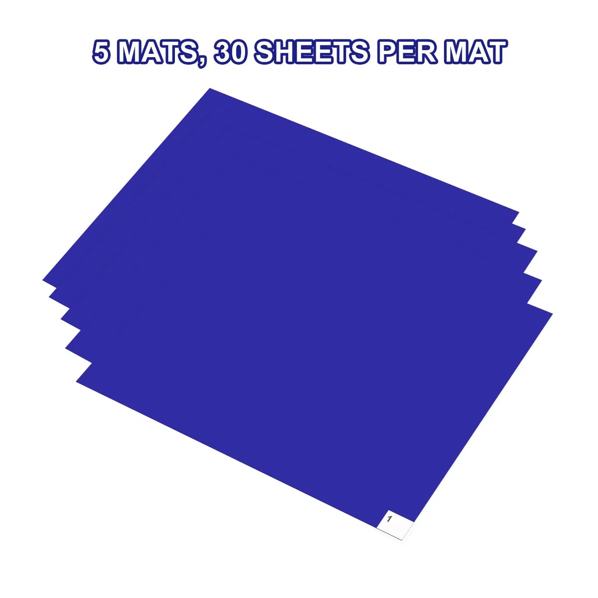 sourcing map 5Pcs Alfombrillas Adhesivas para Salas Limpias, 13" X 17" de Polietileno, Atrapan Suciedad y Polvo, para Salas Limpias, Almacenes, Laboratorios, Azul