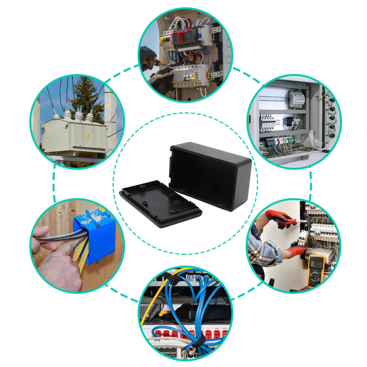 Caja de derivación para proyectos electrónicos y instrumentos (24 unidades, carcasa de plástico, caja impermeable)