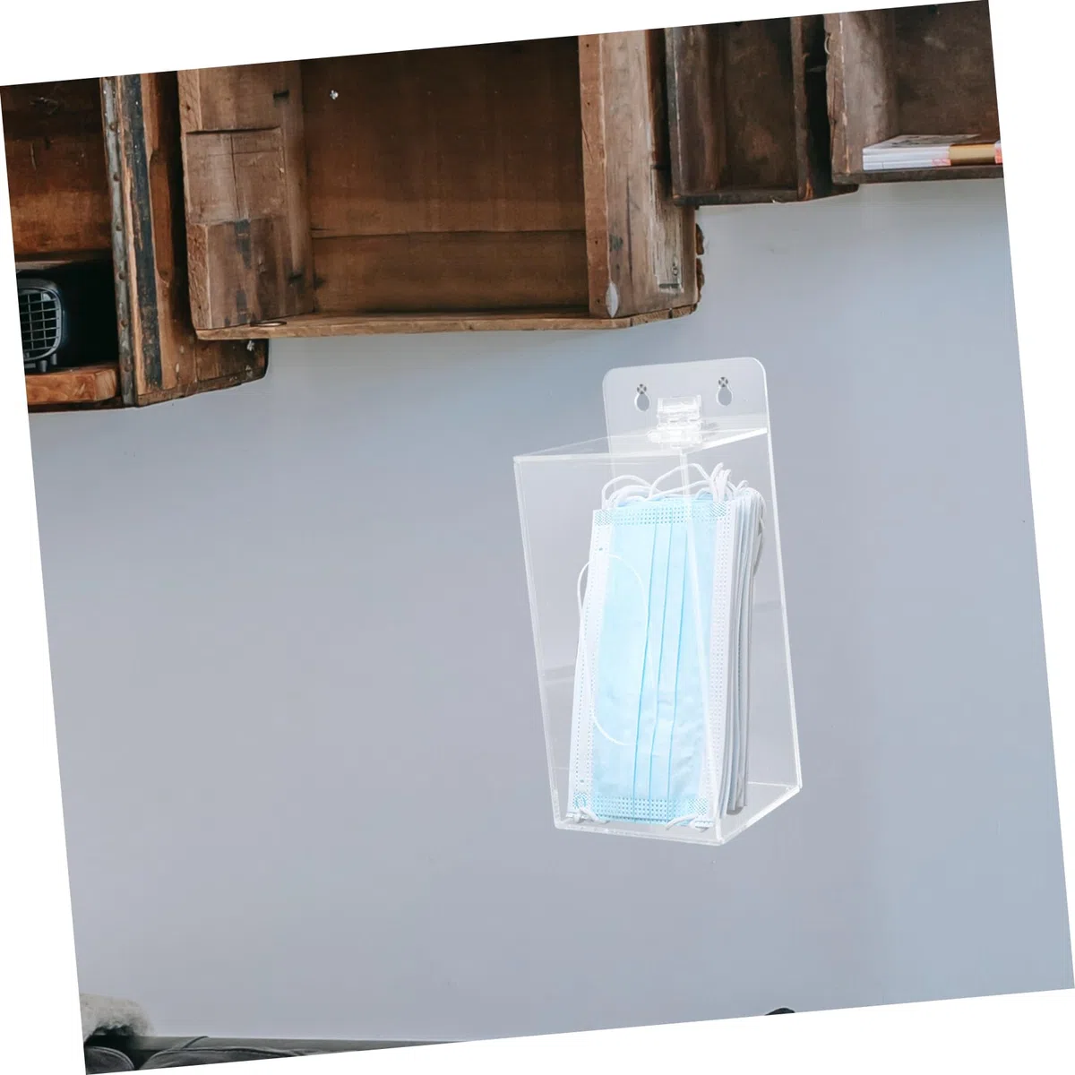 Mobestech Dispensador de guantes de pared transparente porta máscara y guantes, caja para dispensador de montaje en pared para laboratorios hospitales, oficinas, 9,45 x 4,02 x 3,74 in