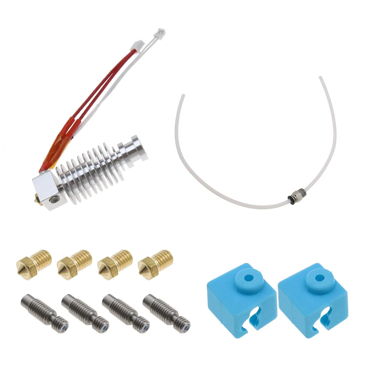11 Piezas de Impresora 3D J-Head Hotend Kit Completo Compatible con E3D-V5 /Mega I3/ Mega I3-X/Chiron 12V/40W 0,4mm J-Head Extrusora Hotend