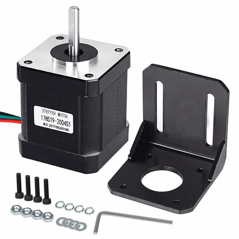 5Pcs Nema 17 Motor Paso A Paso, Stepper Motor 1.7A 0.59Nm (83.6oz.in) 48mm con 1m 4-Pin Cable + 5Pcs Nema 17 Soporte De Montajepara Impresora 3D Hobby CNC