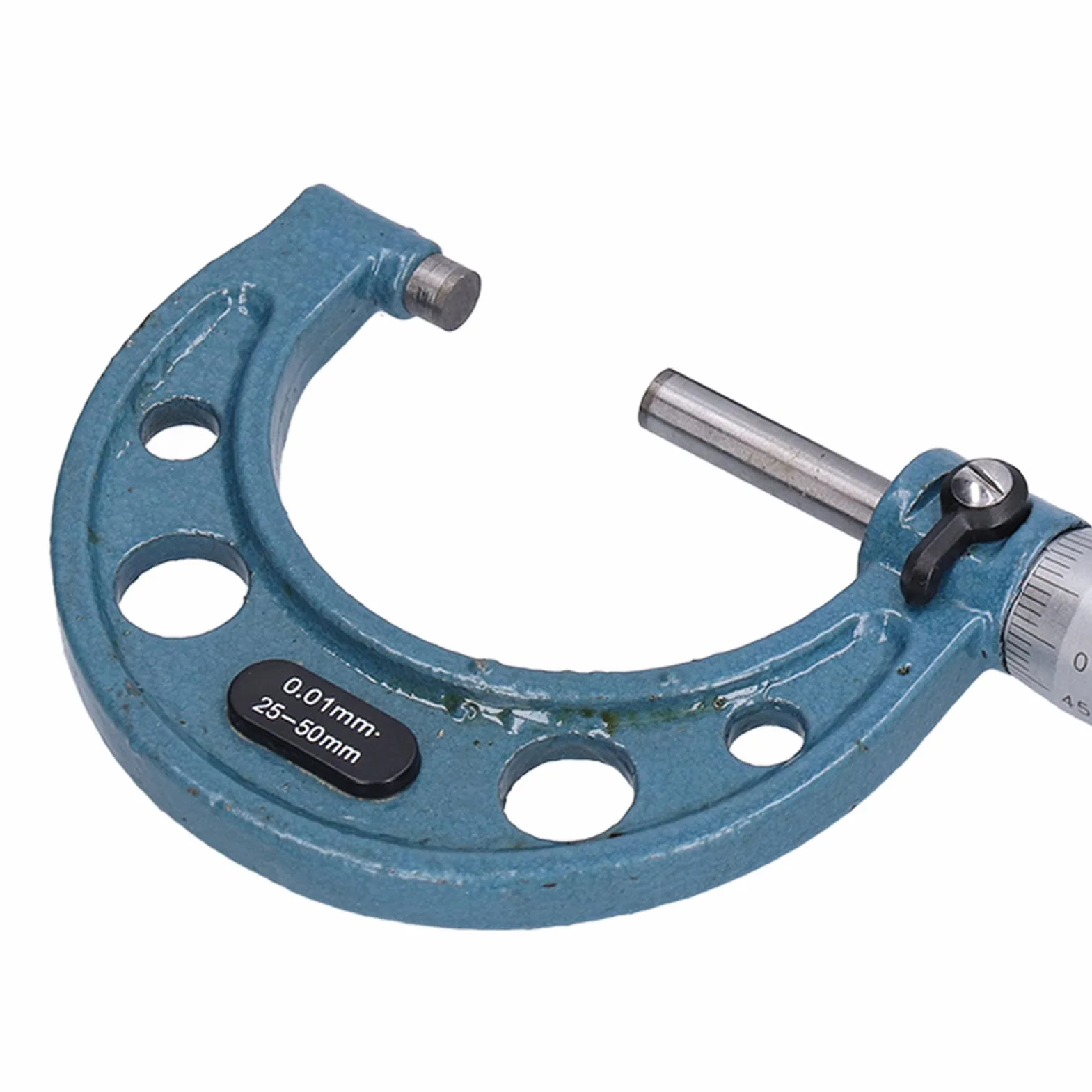 Micrómetro Exterior, Medidor de Espesor Micrométrico Exterior de Acero Inoxidable de Alta Precisión con Llave de 0,01 Mm, Herramienta Micrométrica Externa para una Medición