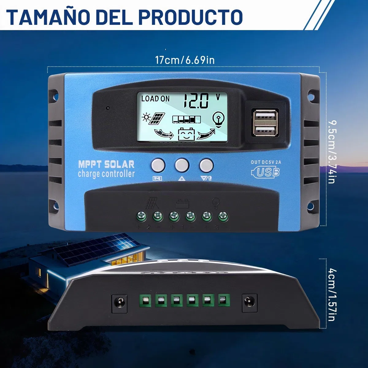 Yoving Controlador de Carga Solar MPPT 100A 12V/24V Automático - Regulador Inteligente para Paneles Solares con LCD, Protección contra sobretensión, Compatible con Baterías Litio/AGM/Gel