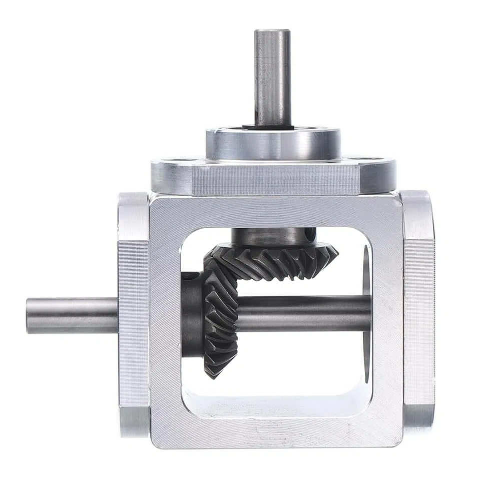 Gear-Box - Caja de engranajes cónica de ángulo recto de 90 grados, eje de salida única 1:1, 1 módulo, engranaje cónico de 20 dientes, marco de aluminio