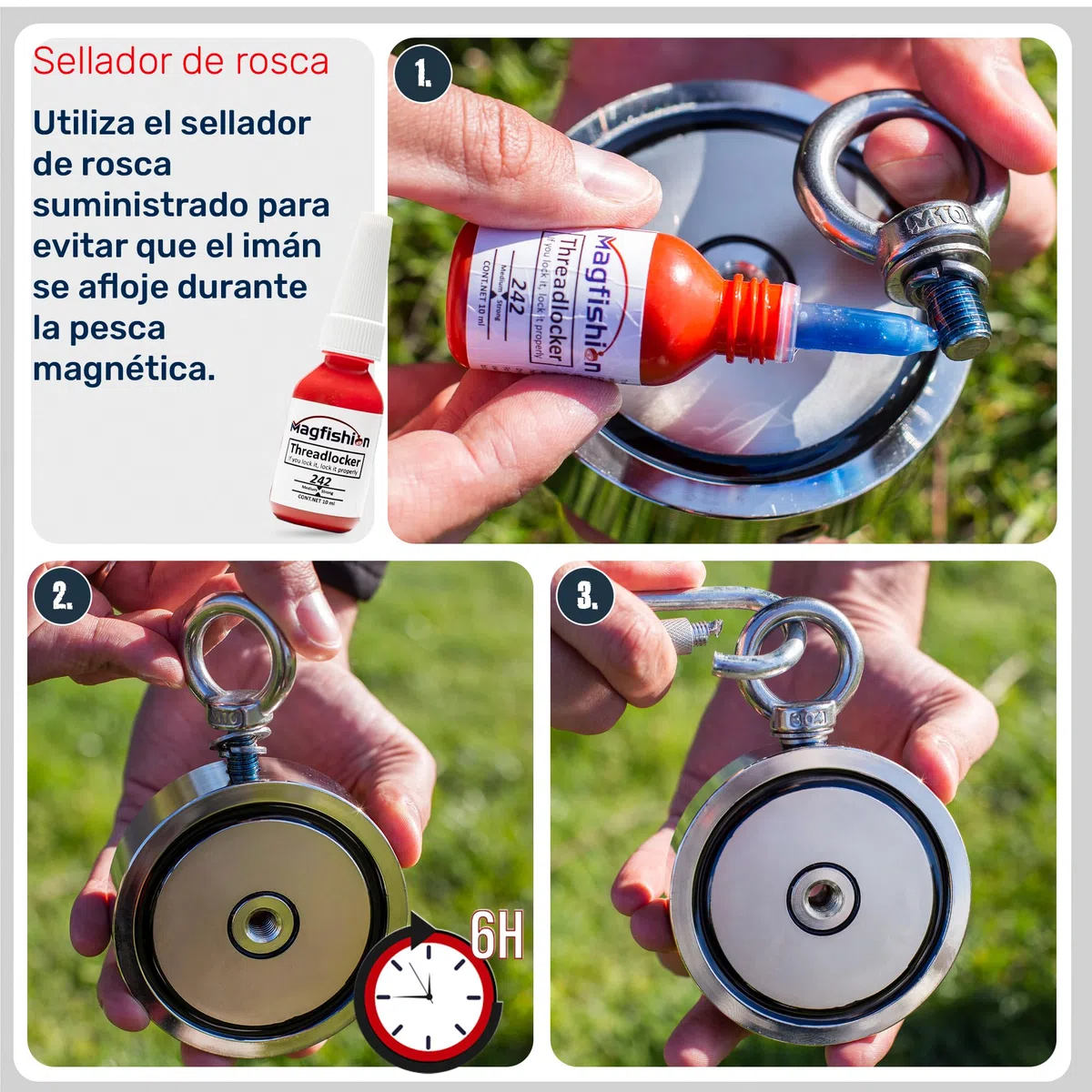 MAGFISHION Juego de Pesca Magnética - Fuerza de Atracción 1100KG (2500lb) - Ø116mm - Imanes Neodimio Potentes con Cuerda (20M) & Guantes- Iman de Neodimio