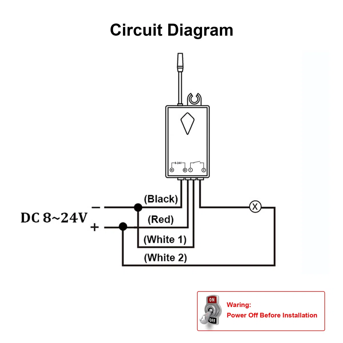 Mengshen Interruptor Inalámbrico 8V-24V, Transmisor Y Receptor De Relé De Control Remoto Seguro Universal para Luces Abridores De Puertas De Garaje Motor De Cámara Dispositivos De Bajo Voltaje