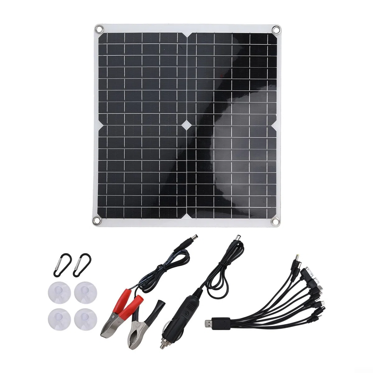 Panel solar compacto de 50 W para carga de doble dispositivo, perfecto para caravanas, barcos y camping
