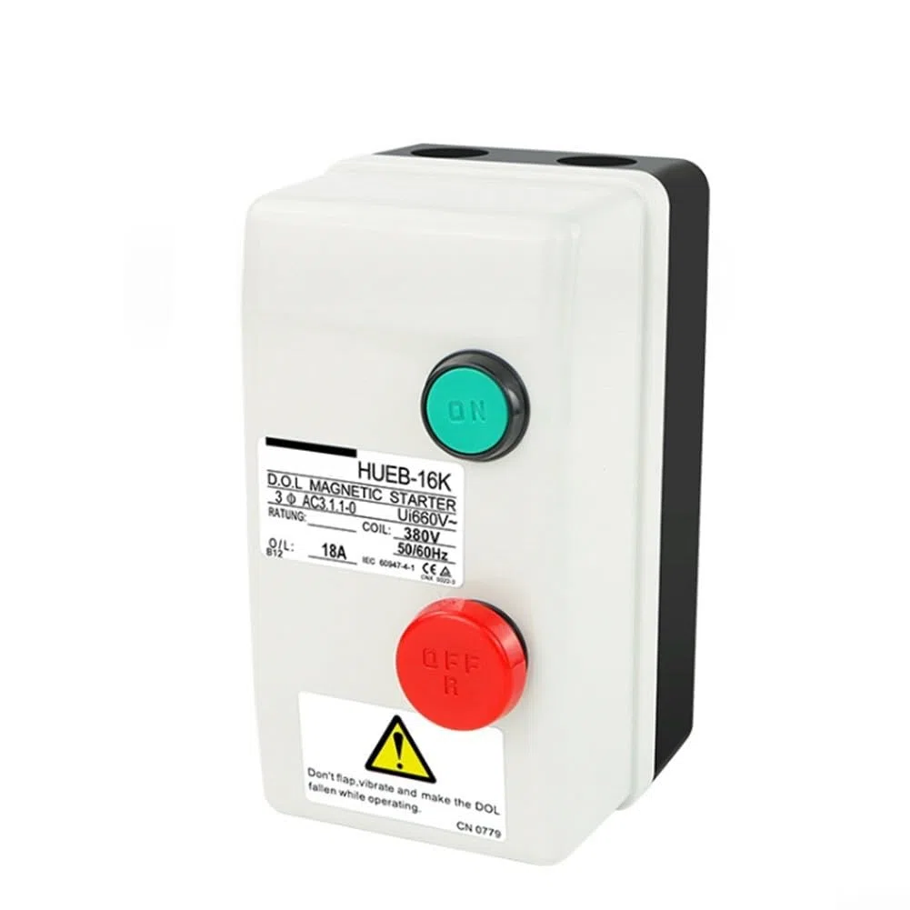 Interruptor magnético de arranque de motor diseñado para fiabilidad en aplicaciones trifásicas, completo con mecanismos de seguridad (12.5-18A)