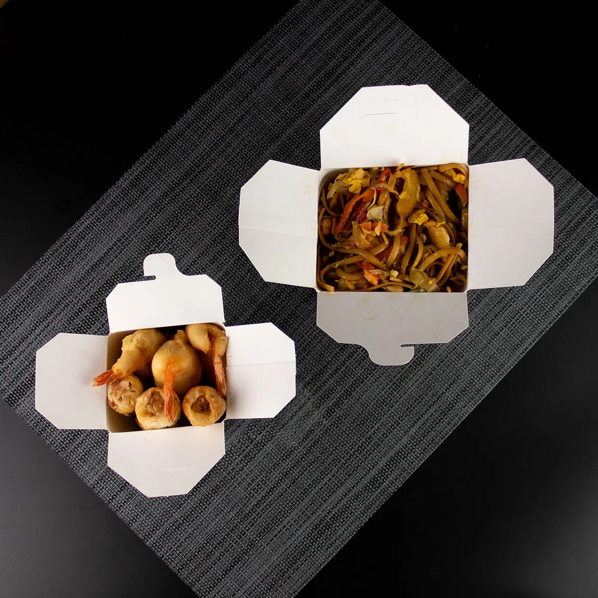 Extiff Paquete de 50 Cajas de Cartón Blanco, Pasta Box para fideos, pasta, platos preparados, platos asiáticos y orientales, ventas para llevar (Blanco, 480 ml)