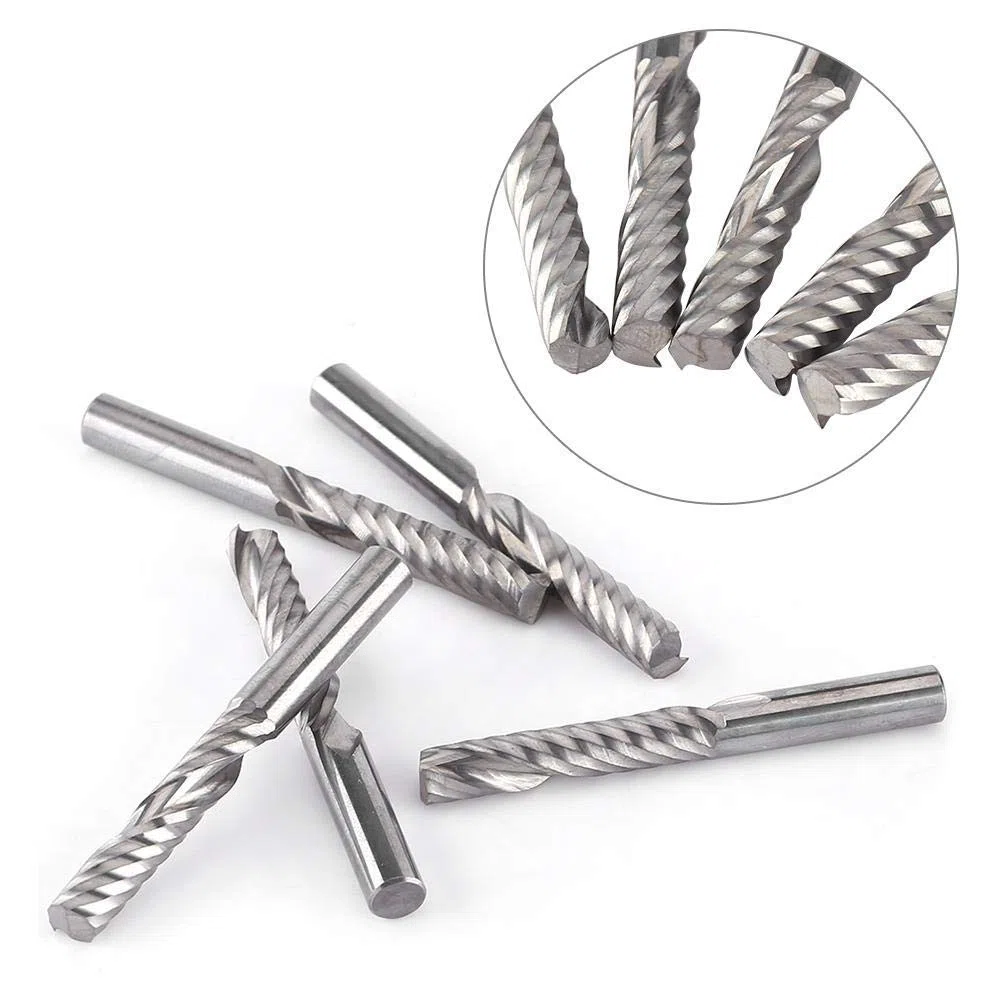 Fresa de Carburo de Tungsteno Molino de Extremo Flauta única CNC Fresado Bits 6mm x 32mm 5Pcs