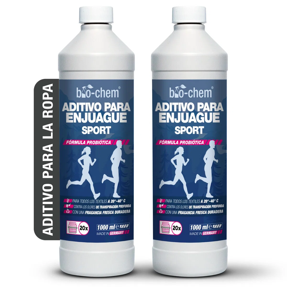 Bio-Chem - Aditivo para ropa deportiva especial 2 x 1 L, antiolores, ropa deportiva, suavizante, ropa exterior, gimnasio, actividades al aire libre