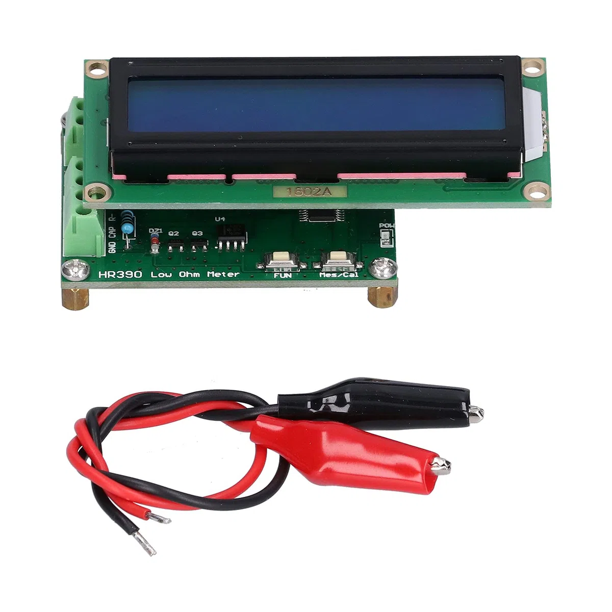 Medidor de Ohmios de Baja Resistencia, Rango de Medición de Miliohmios de 0.001~120 Ω, Medidor Preciso con Pinza de Cocodrilo de 2 Uds para Medir